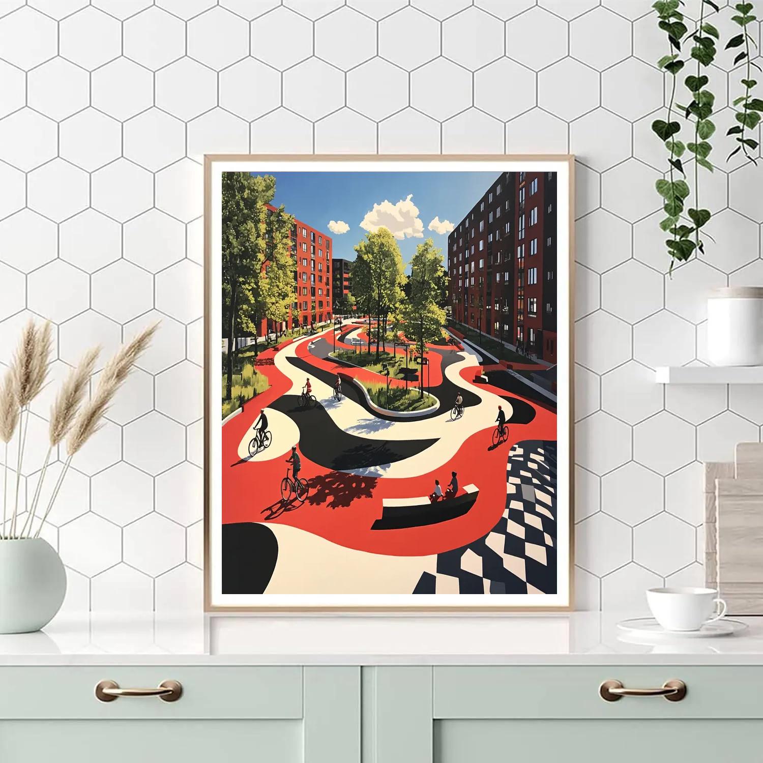 Copenhagen Superkilen Park Geometry Denmark Painting by numbers kit