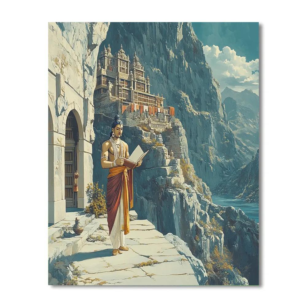 Brahma Crowned Over Mountain Library Paint by numbers art
