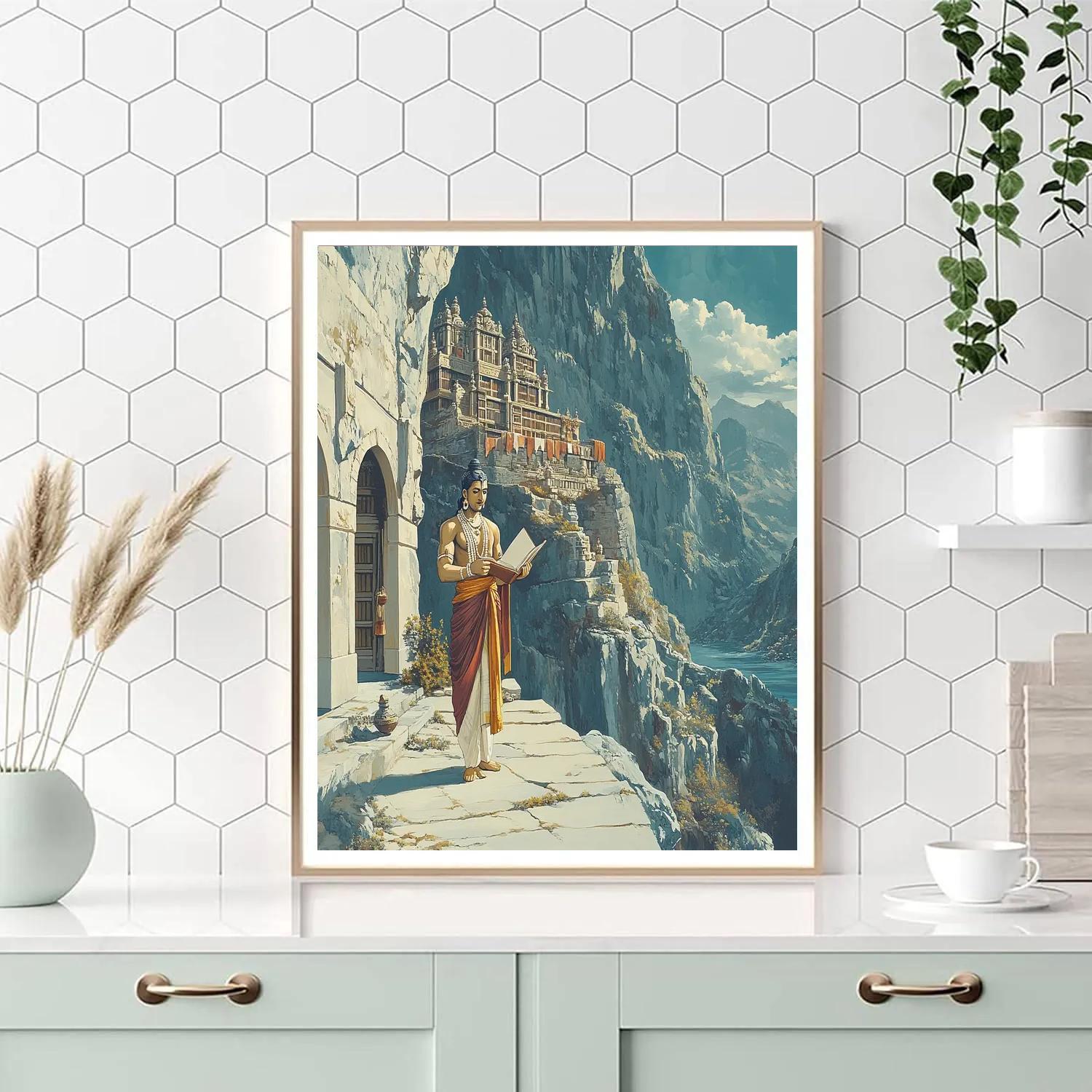 Brahma Crowned Over Mountain Library Paint by numbers art