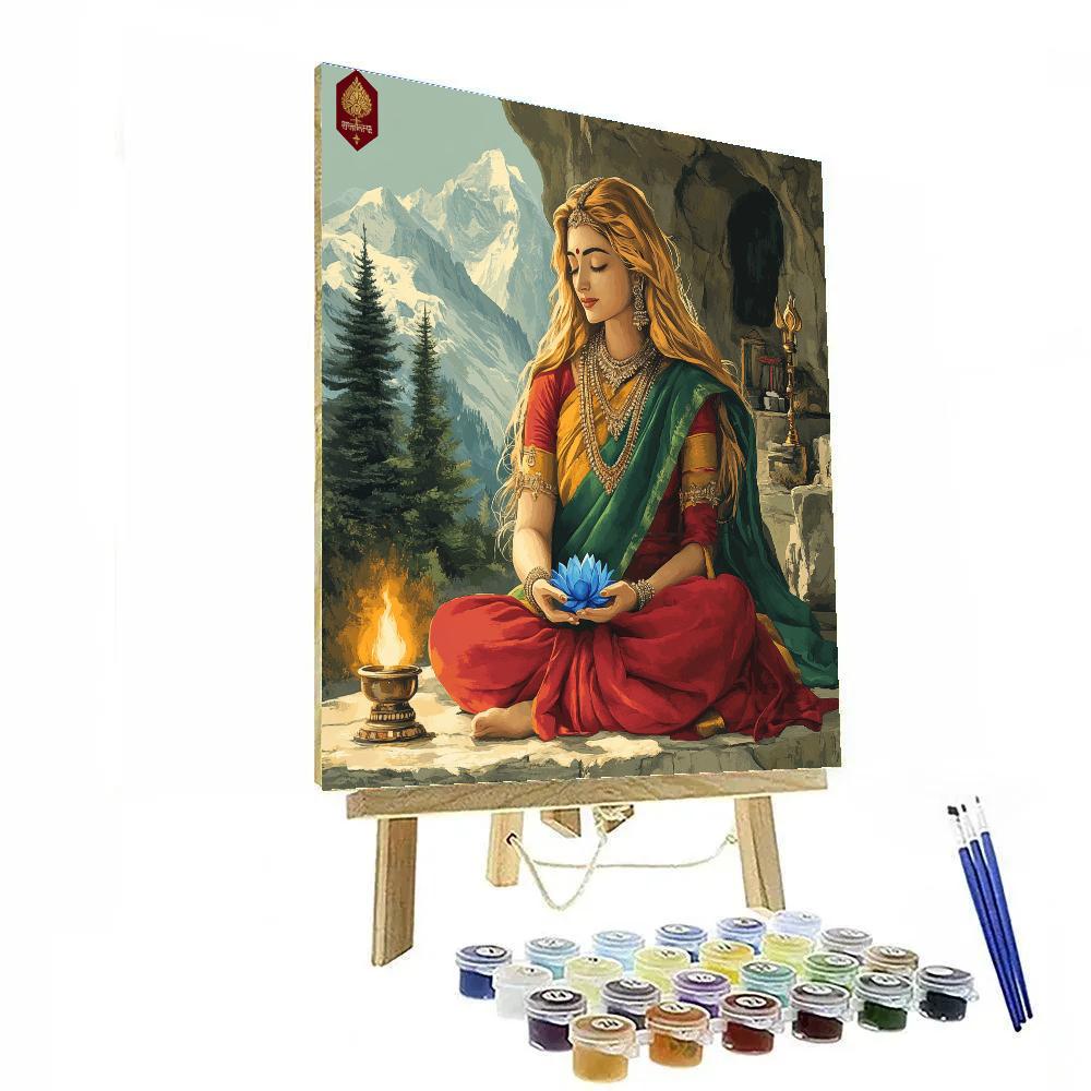 Mountain Sanctuary Parvati painting number kit