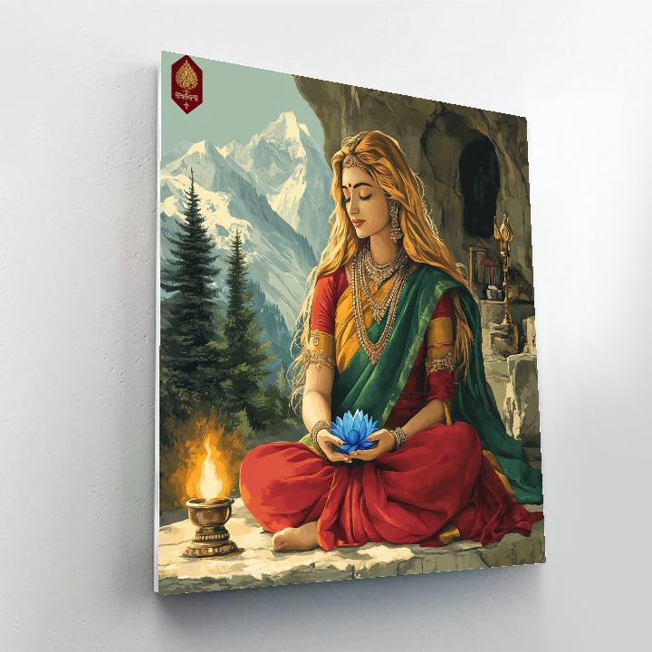 Mountain Sanctuary Parvati painting number kit