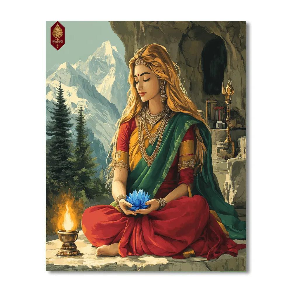 Mountain Sanctuary Parvati painting number kit