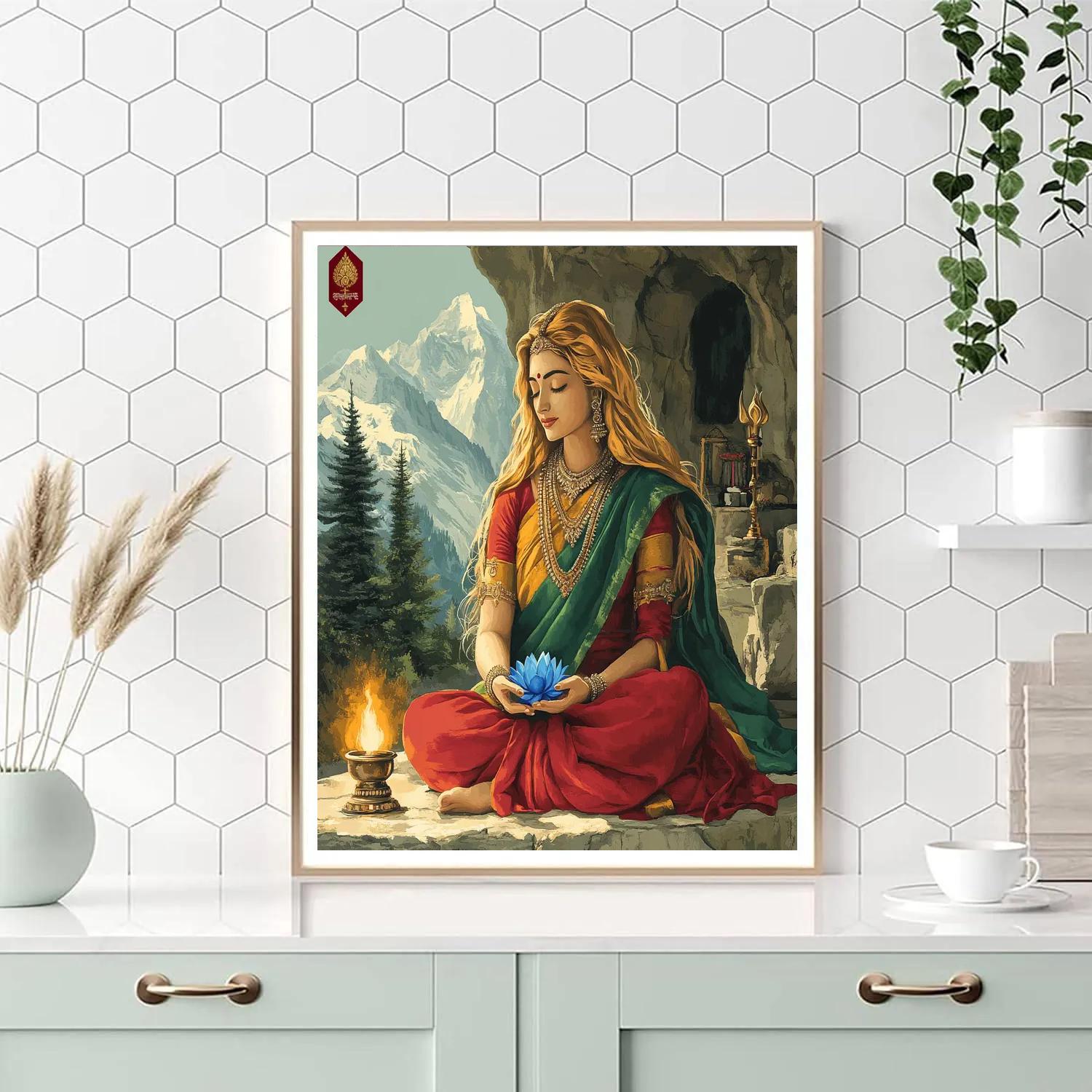 Mountain Sanctuary Parvati painting number kit