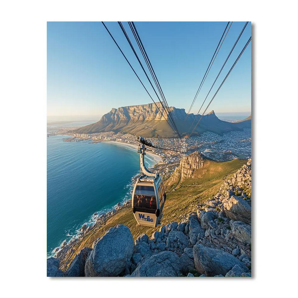 Table Mountain Cableway View Cape Town South Africa Numbered painting kits