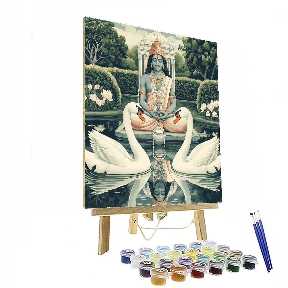 Brahma In The Swan Mirror Garden Numbered painting kits