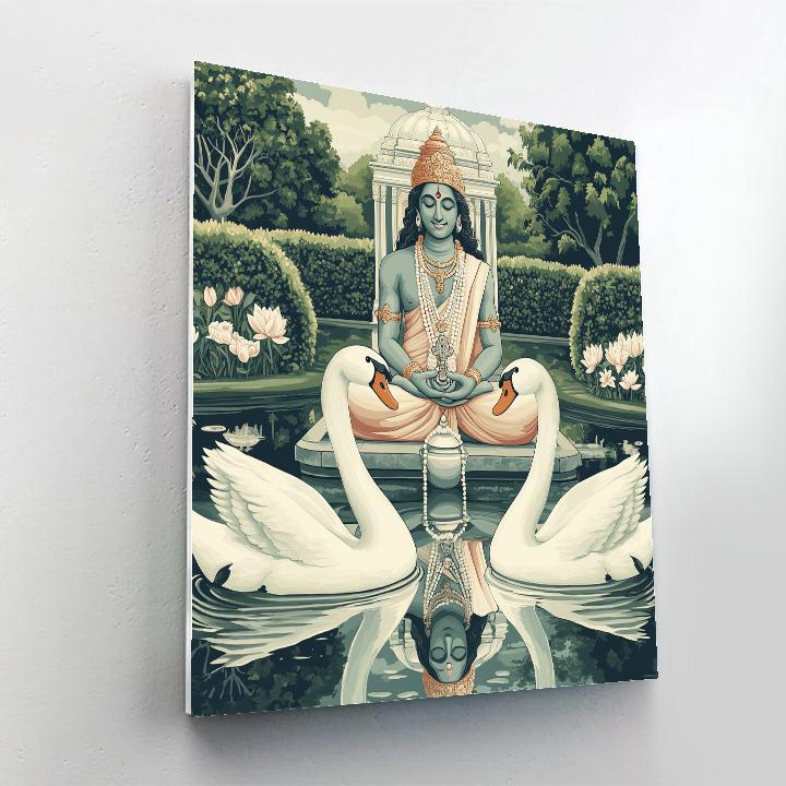 Brahma In The Swan Mirror Garden Numbered painting kits