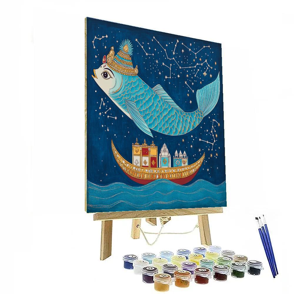 Matsya Guiding The Ark Of Constellations Paint by numbers kits