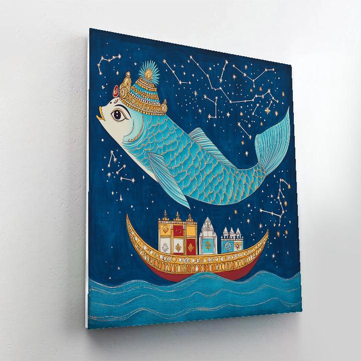 Matsya Guiding The Ark Of Constellations Paint by numbers kits