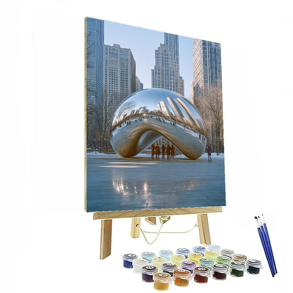 The Bean Reflection Cloud Gate Chicago United States Painting by numbers kit