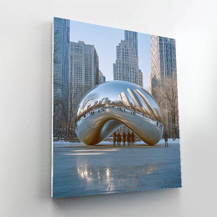 The Bean Reflection Cloud Gate Chicago United States Painting by numbers kit