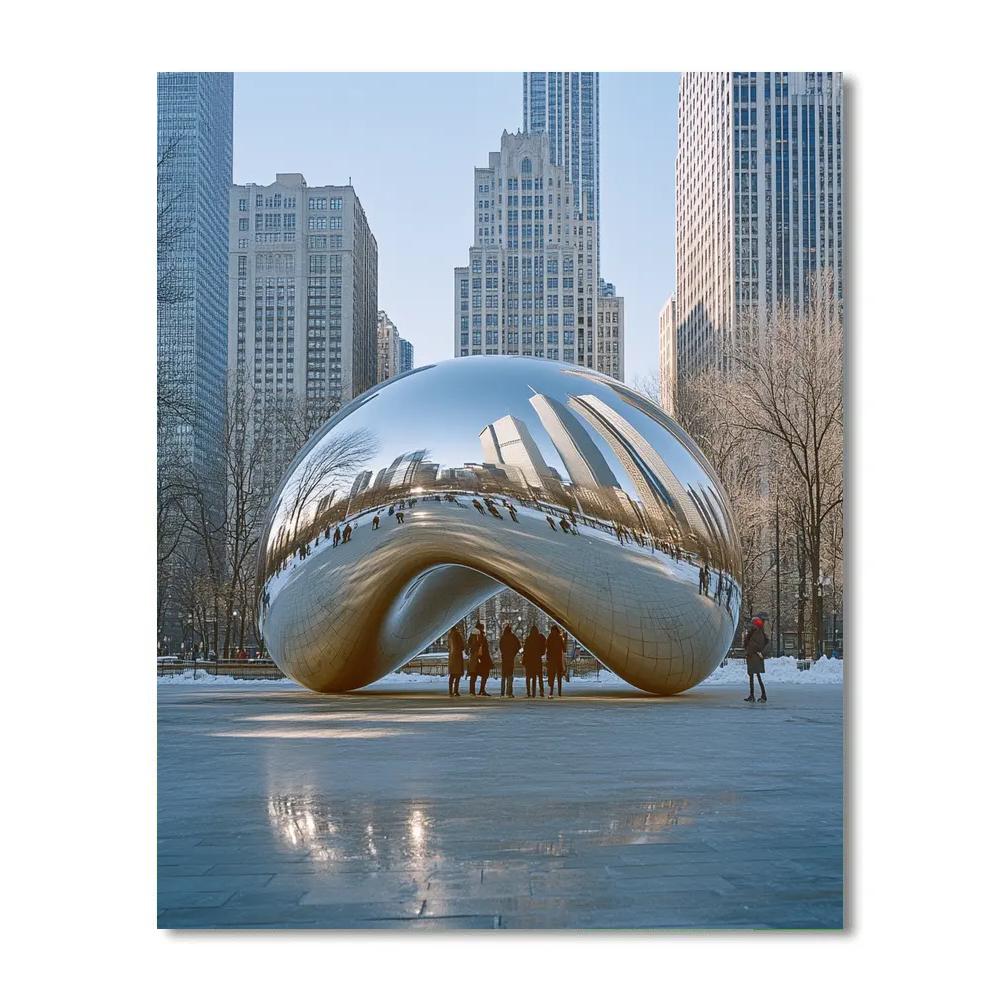The Bean Reflection Cloud Gate Chicago United States Painting by numbers kit