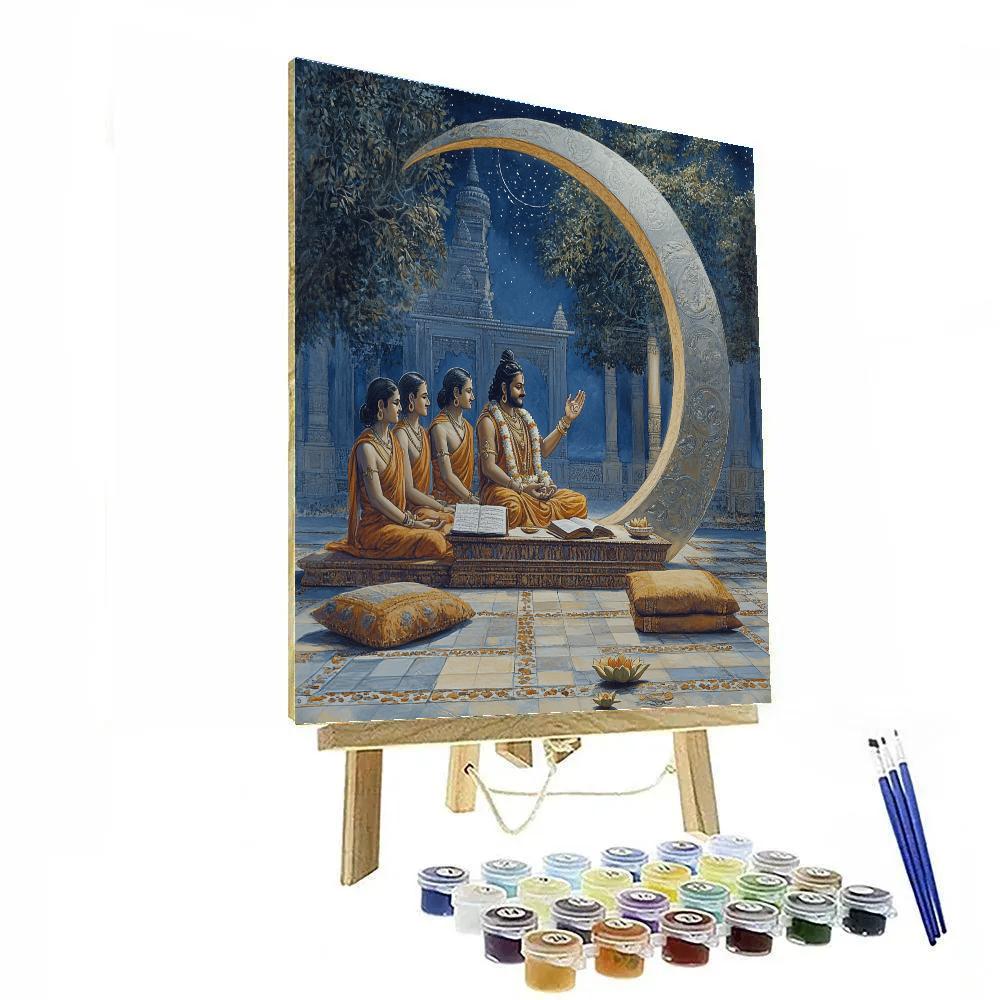 Brahma Teaching Circle Under A Moon Arch Paint by numbers art
