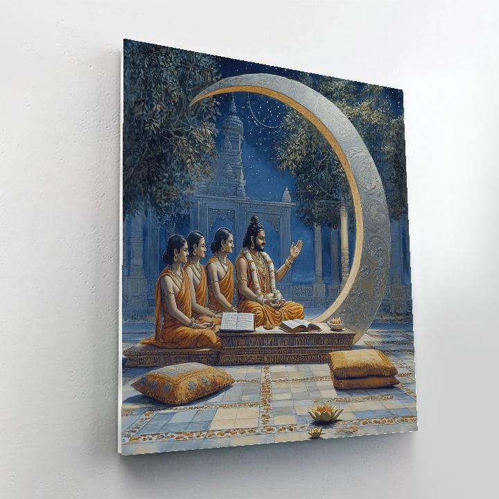 Brahma Teaching Circle Under A Moon Arch Paint by numbers art