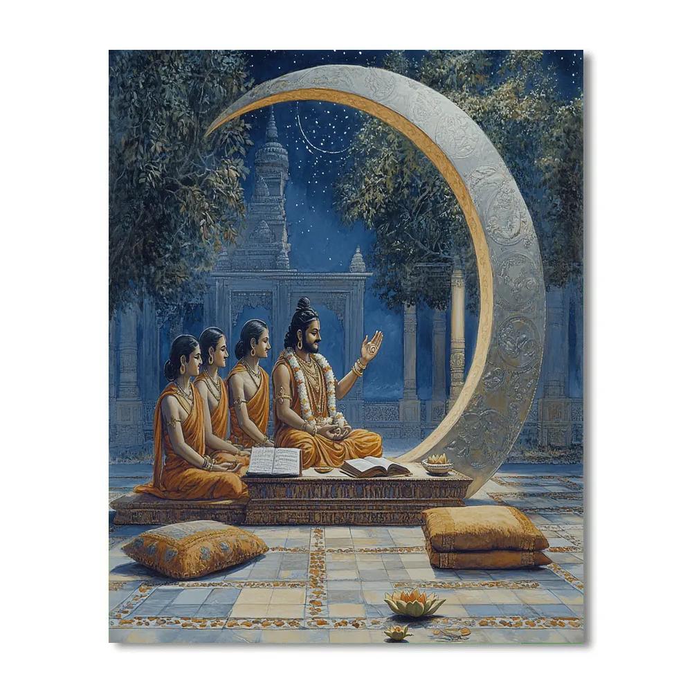 Brahma Teaching Circle Under A Moon Arch Paint by numbers art
