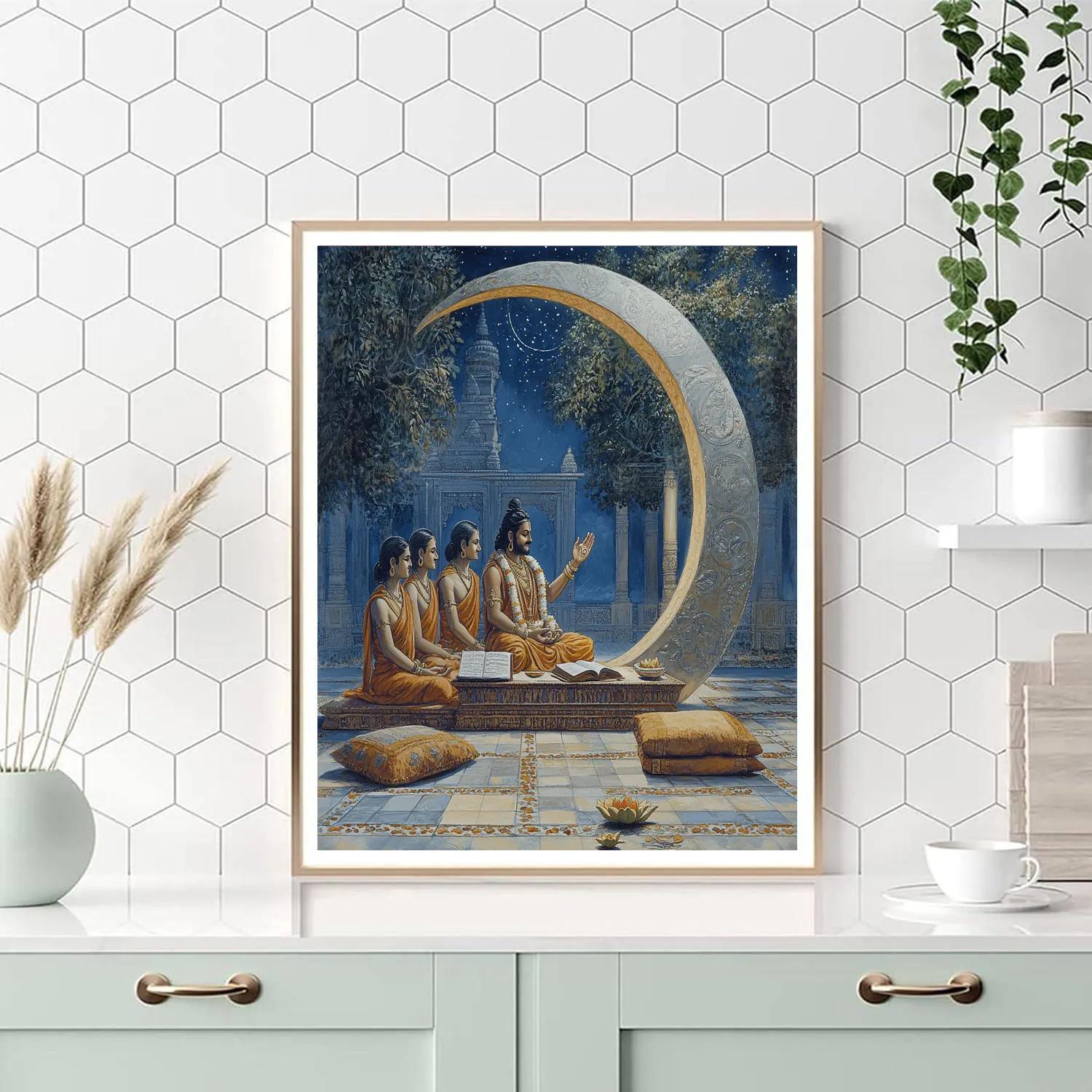 Brahma Teaching Circle Under A Moon Arch Paint by numbers art