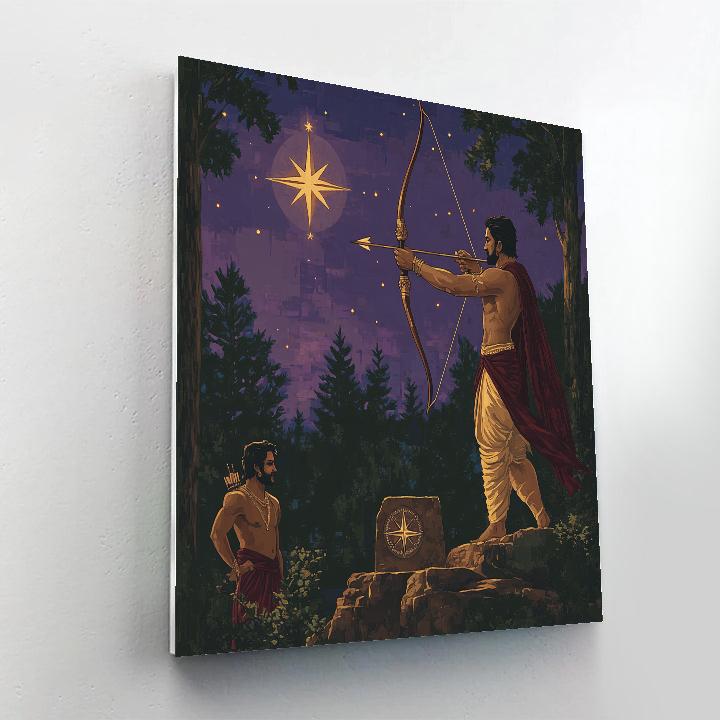 Rama Aligning The Bow With Polaris Numbered painting kits