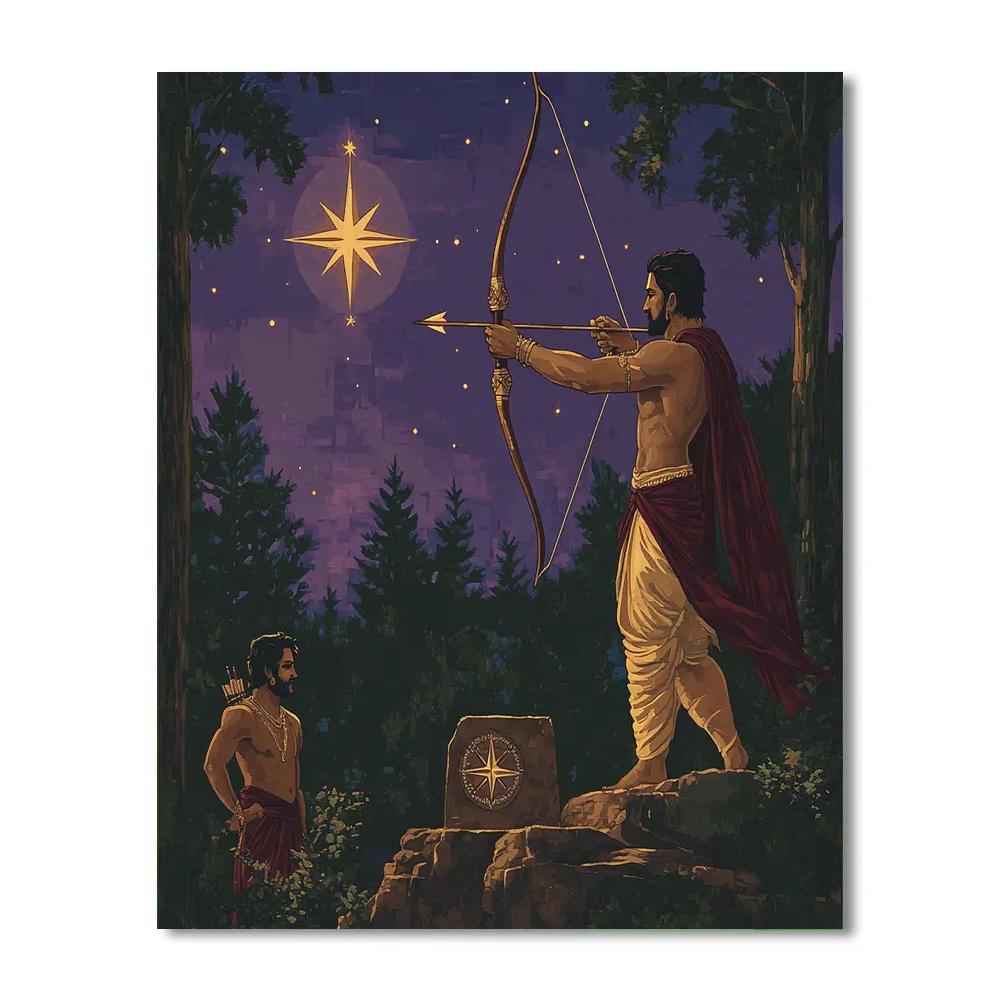 Rama Aligning The Bow With Polaris Numbered painting kits