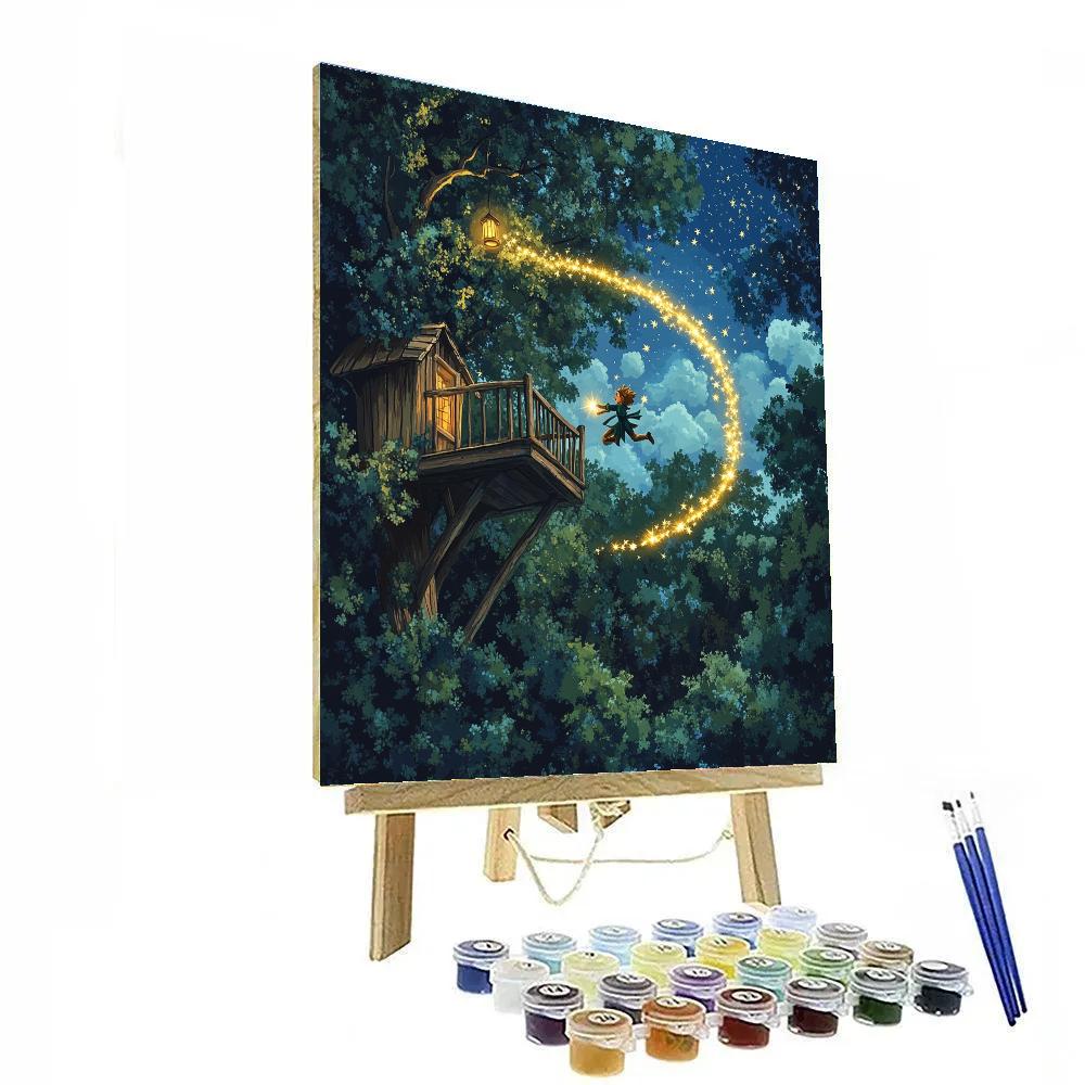 Peter Pan Star Trail Treehouse Leap Numbered painting kits