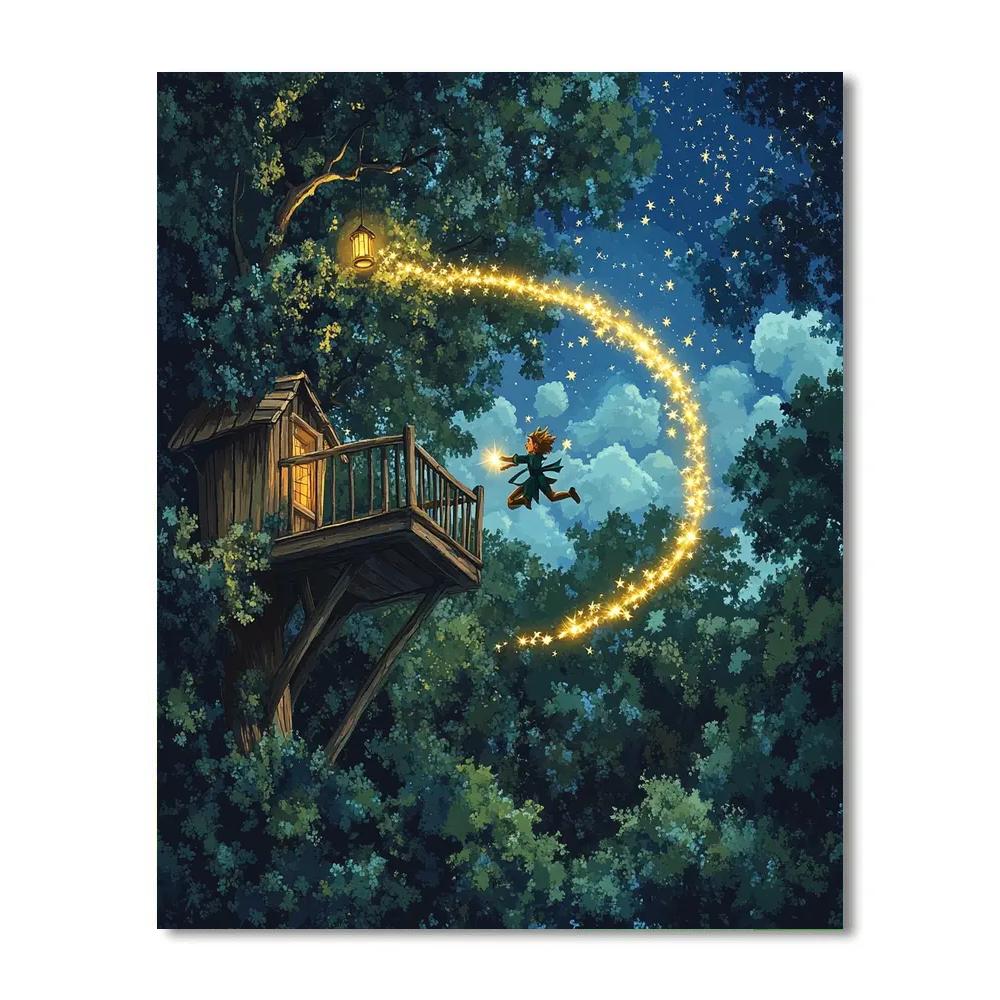 Peter Pan Star Trail Treehouse Leap Numbered painting kits