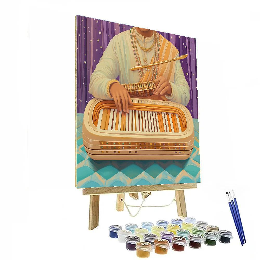 Krishna And The Saturn Ring Harmonium DIY paint by numbers