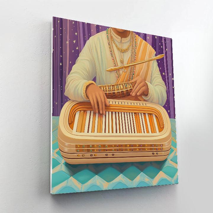 Krishna And The Saturn Ring Harmonium DIY paint by numbers