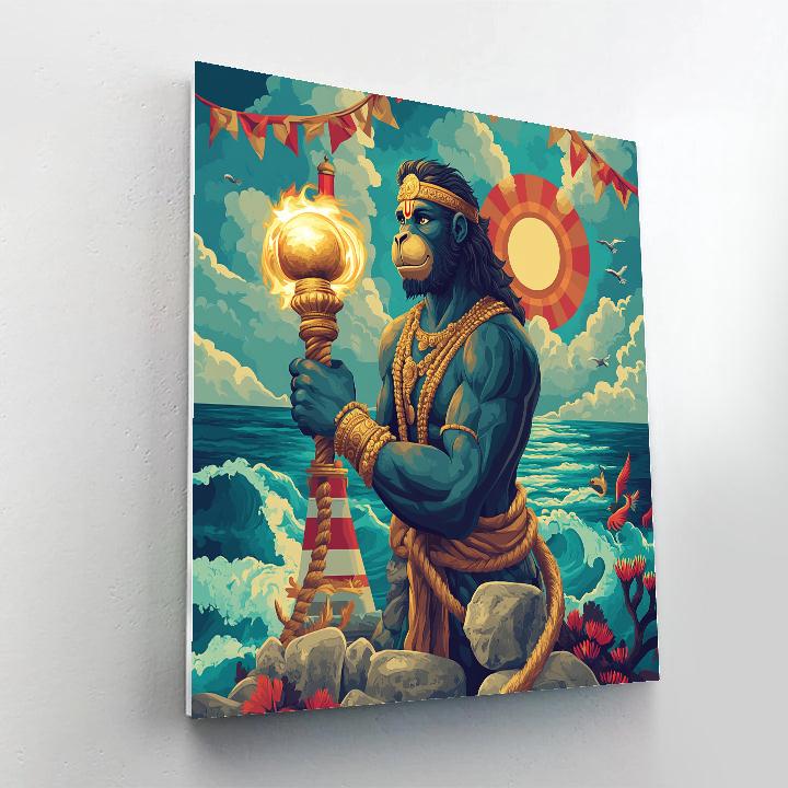 Hanuman Lighthouse Guardian At Dawn Paint by numbers kits