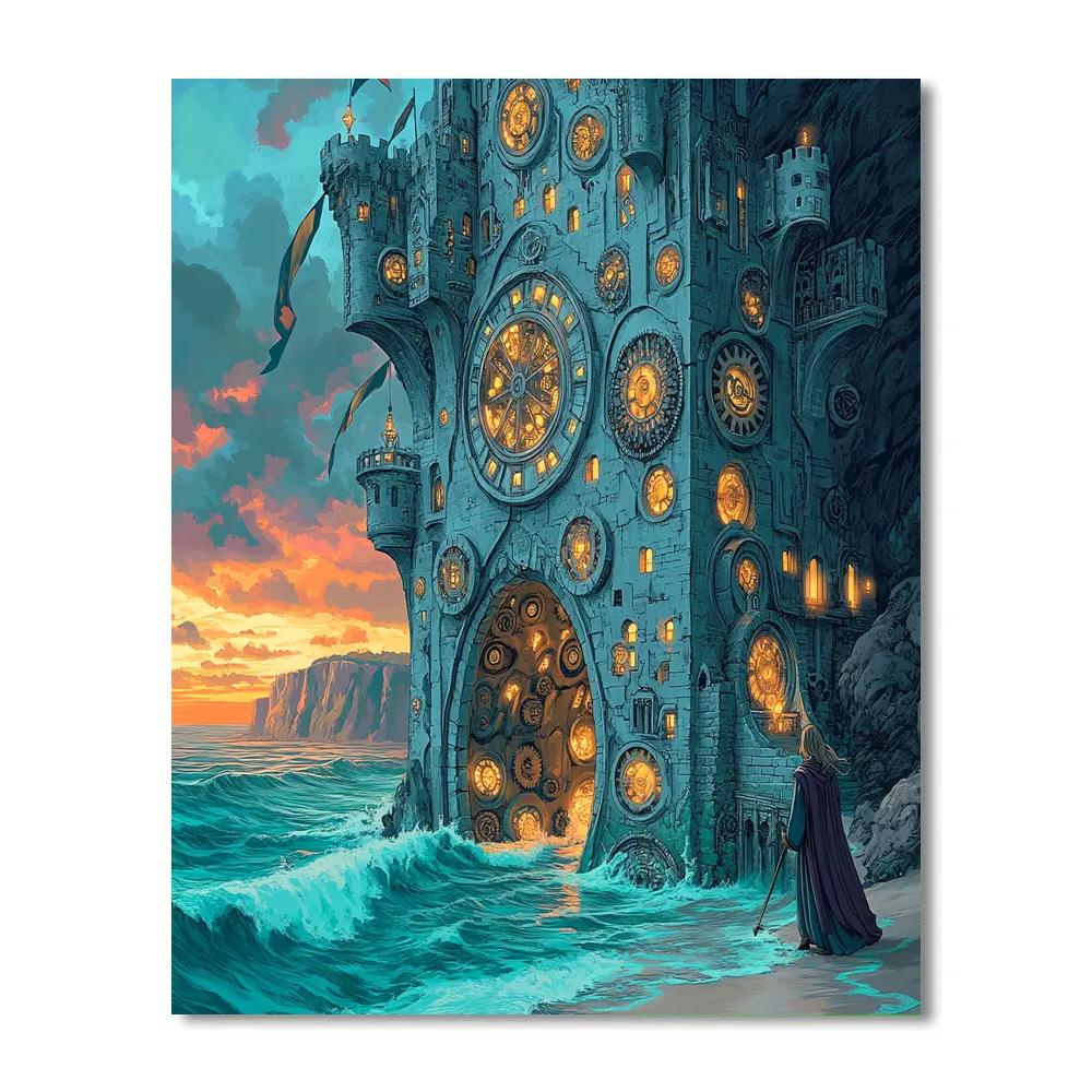 Castle Of The Tide Clock Arches Paint by numbers kits