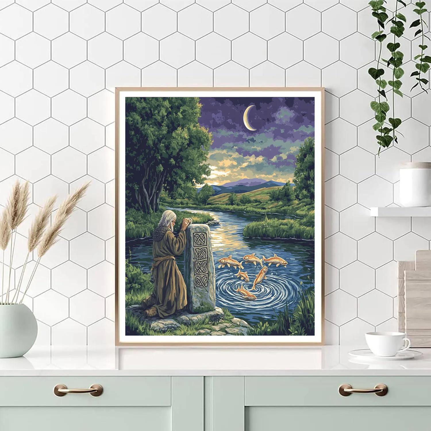 River Ogham Chronicle In Celtic Twilight painting number kit