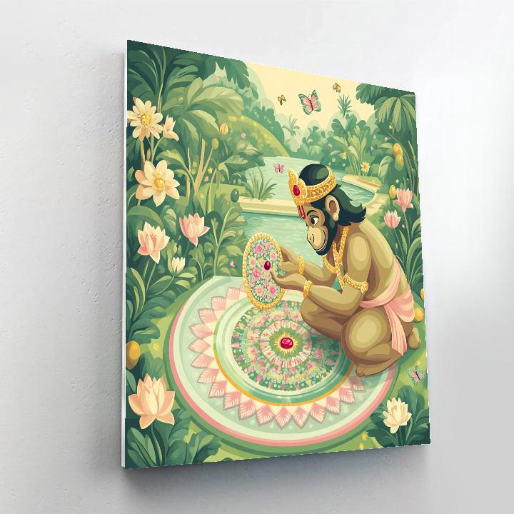Garden Puzzle With Hanuman In Bloom Numbered painting kits