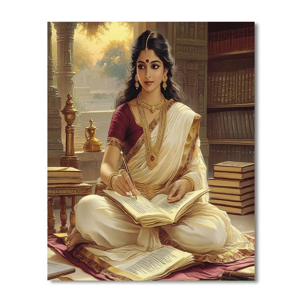 Temple Library With Parvati Wisdom DIY paint by numbers