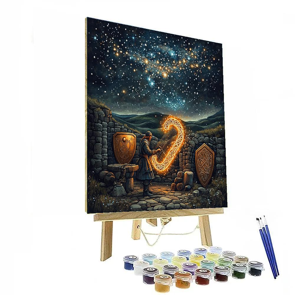 Celtic Star Forge Harp DIY paint by numbers