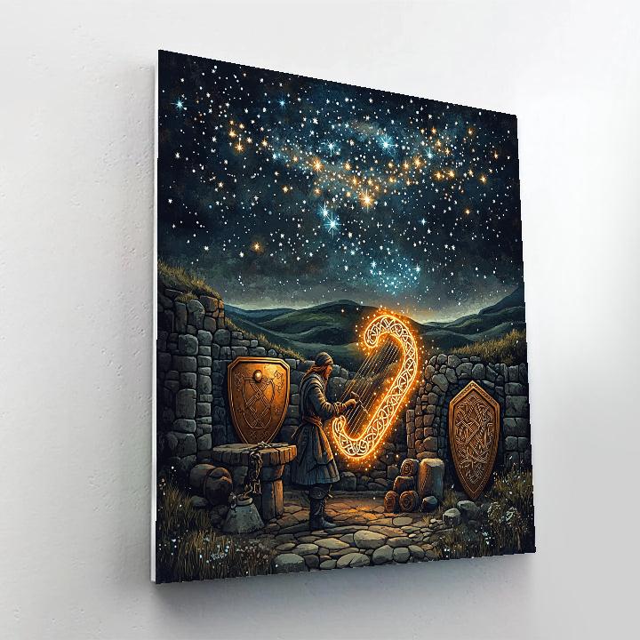 Celtic Star Forge Harp DIY paint by numbers