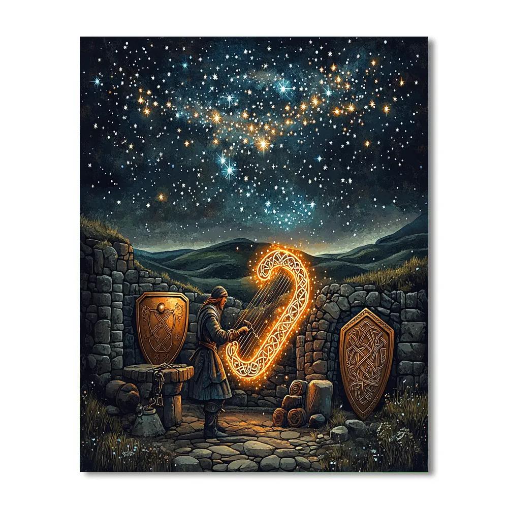 Celtic Star Forge Harp DIY paint by numbers