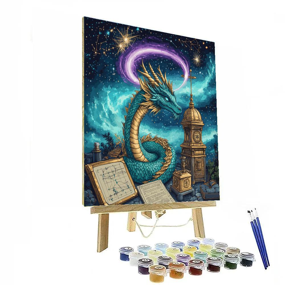 Dragon With Clockwork Comet Halo DIY paint by numbers