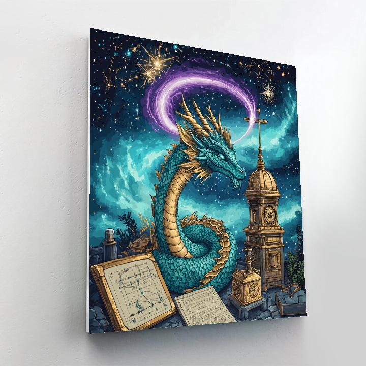 Dragon With Clockwork Comet Halo DIY paint by numbers