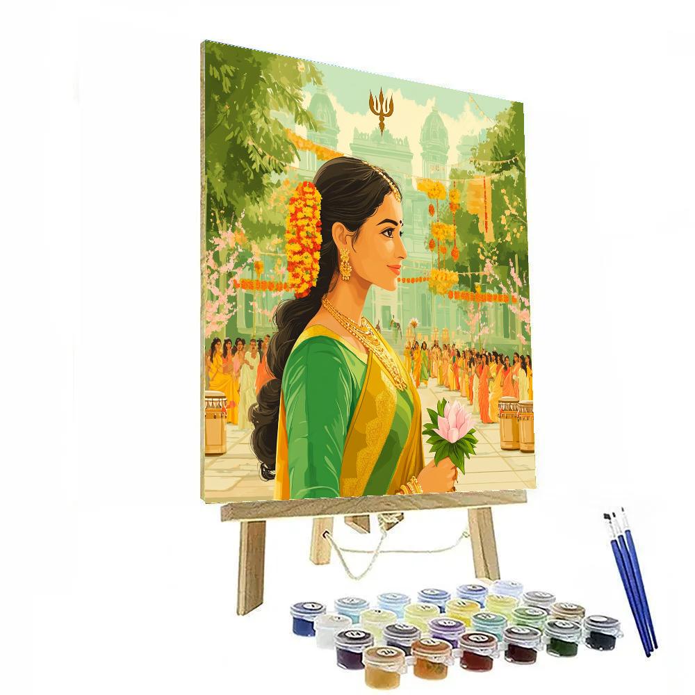 Parvati In Spring Blossom Procession paint by color