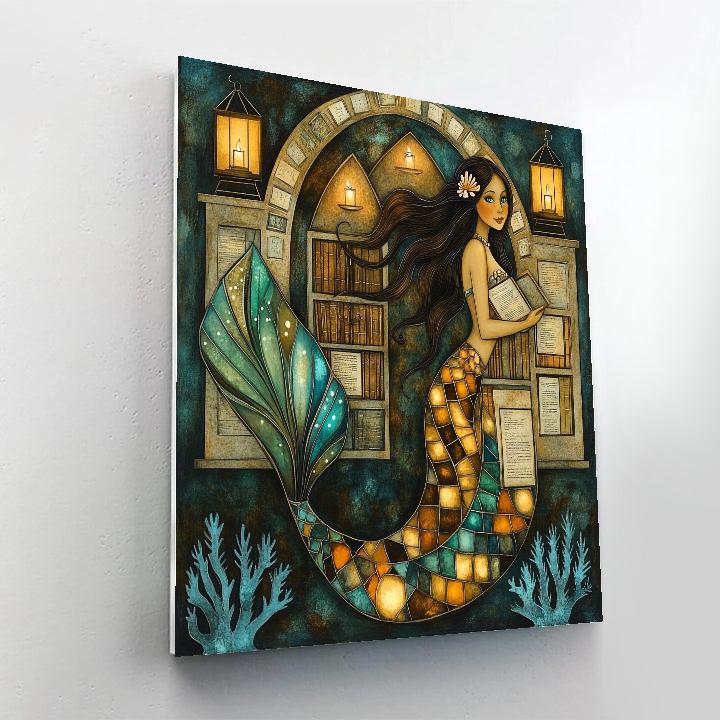 Glass Reef Librarian Mermaid Paint by numbers art