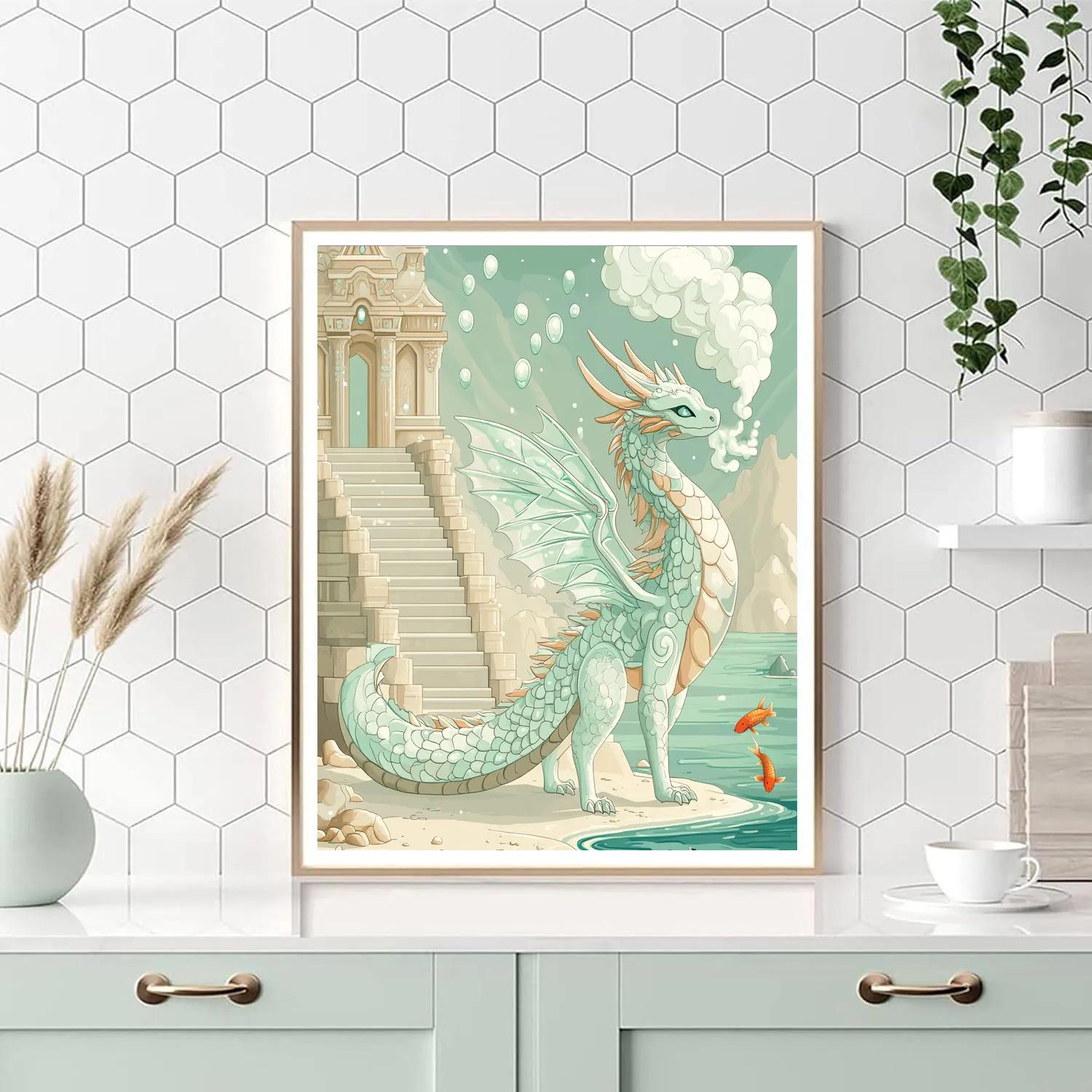 Tideglass Temple Dragon Painting by numbers kit
