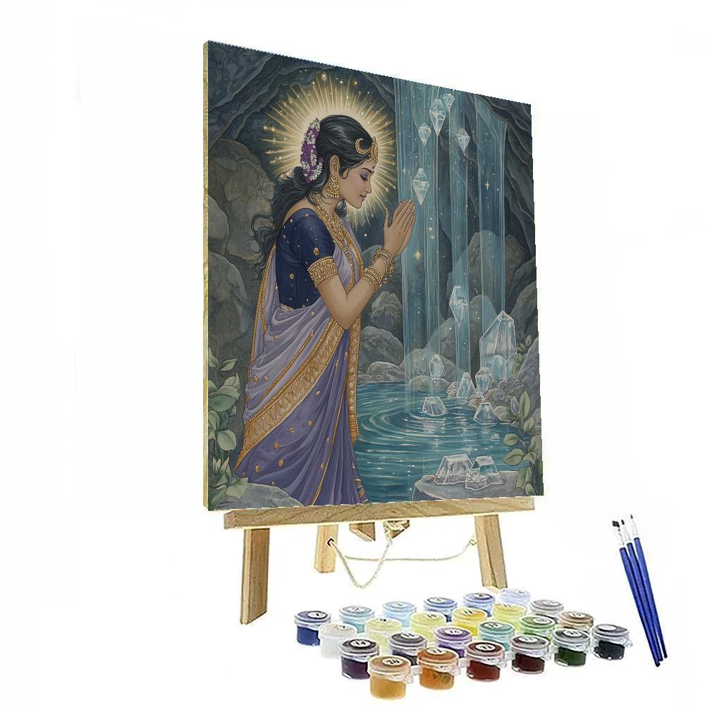 Parvati At The Crystal Cave Spring Painting by numbers kit