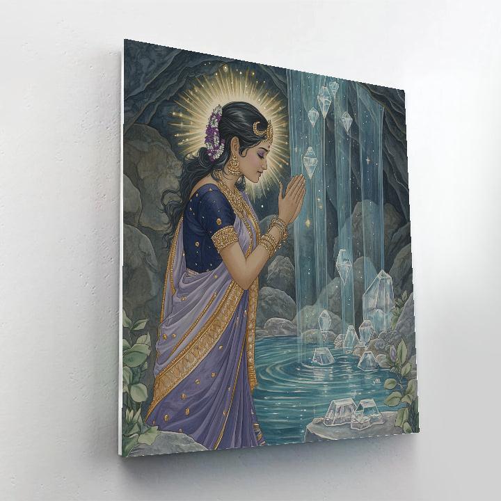 Parvati At The Crystal Cave Spring Painting by numbers kit