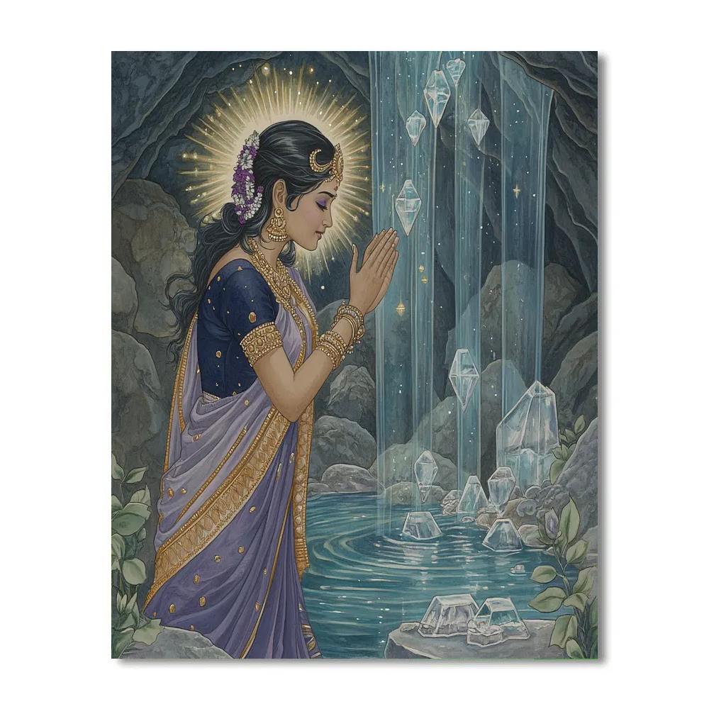 Parvati At The Crystal Cave Spring Painting by numbers kit