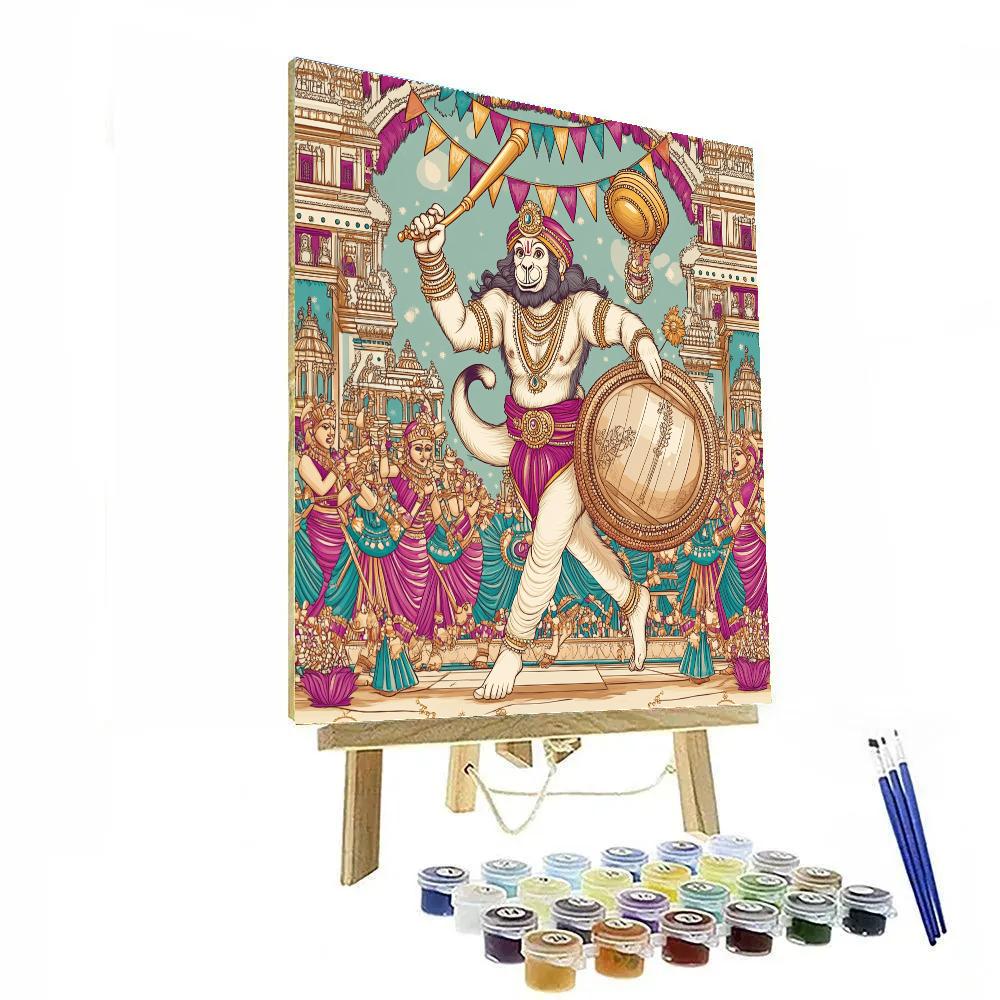 Festival Drumline Hanuman Parade paint by color