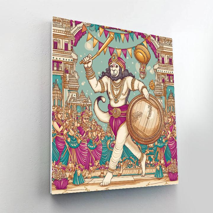 Festival Drumline Hanuman Parade paint by color