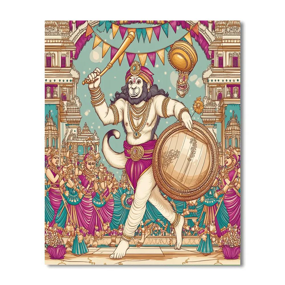 Festival Drumline Hanuman Parade paint by color