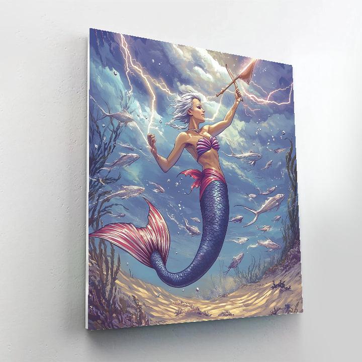 Storm Current Duet With Mermaid Number painting