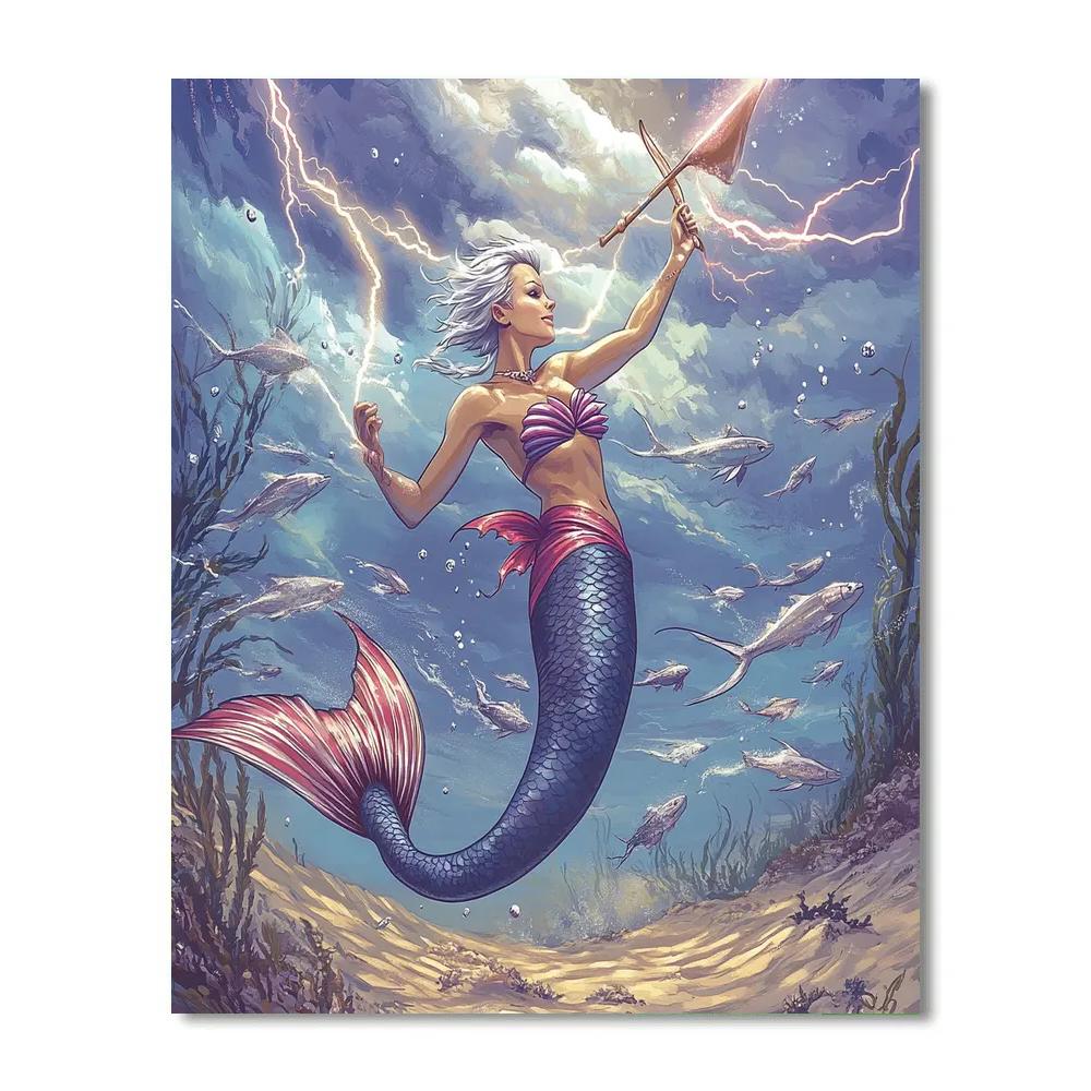 Storm Current Duet With Mermaid Number painting