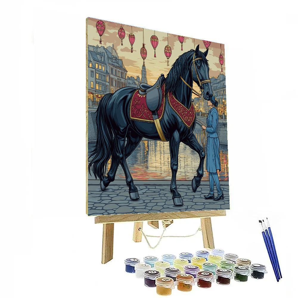 Festival Lanterns With Horse Parade paint by number