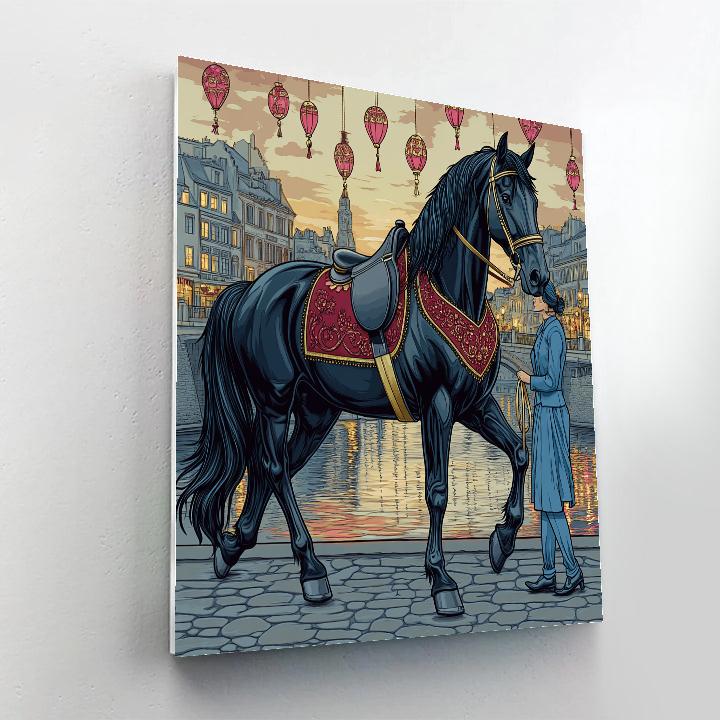 Festival Lanterns With Horse Parade paint by number