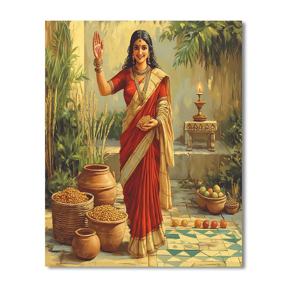 Parvati Blessing The Harvest Courtyard Paint by numbers kits