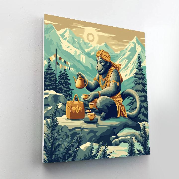 Mountain Tea Break With Hanuman paint by numbers